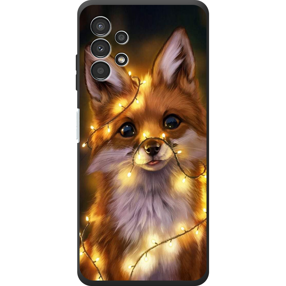 Чехол BoxFace Samsung Galaxy A13 4G (A135) Рождественская лиса Черный силикон (44331-up2399-44334)