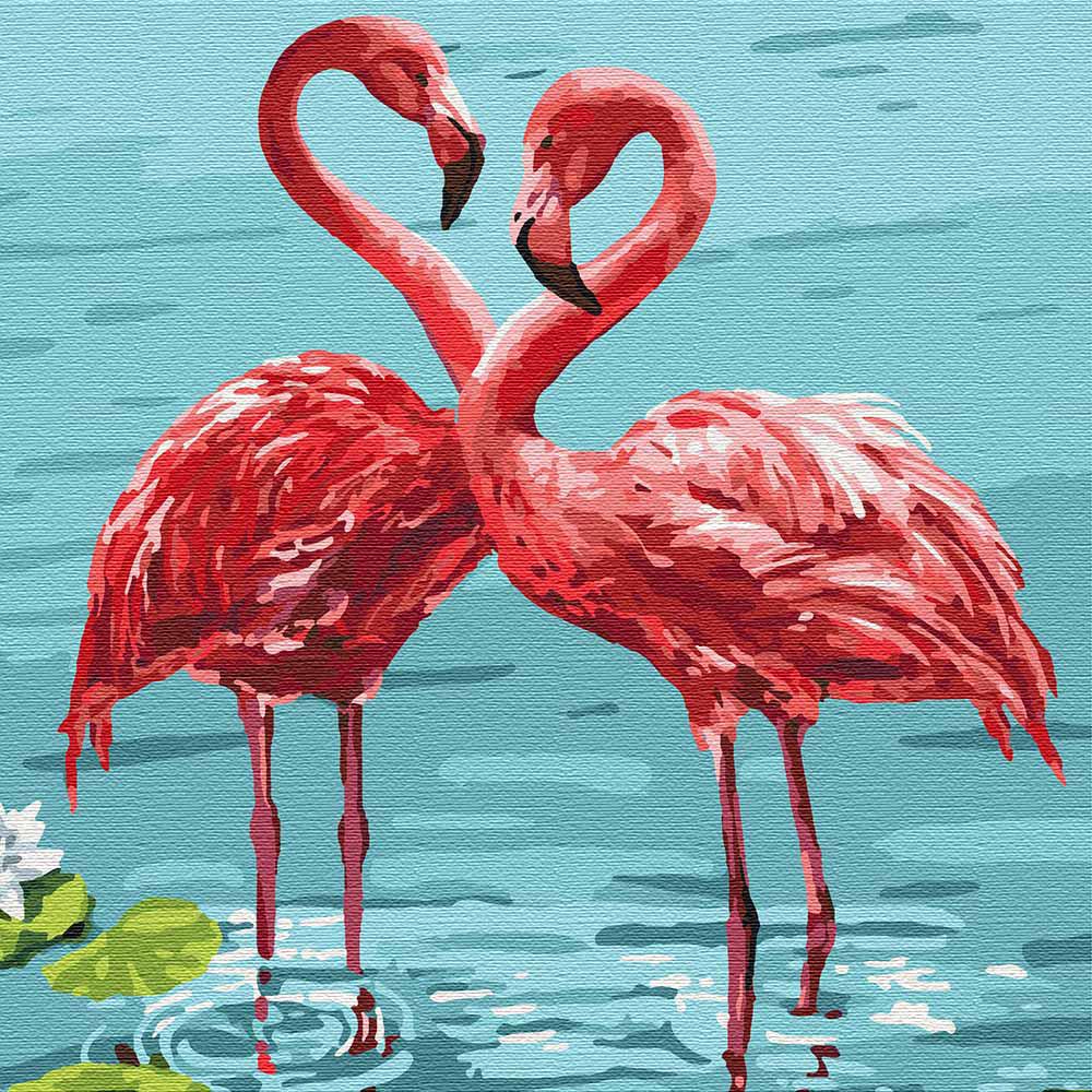 Картина по номерам Идейка Яркие фламинго 30x30 см (KHO4197)