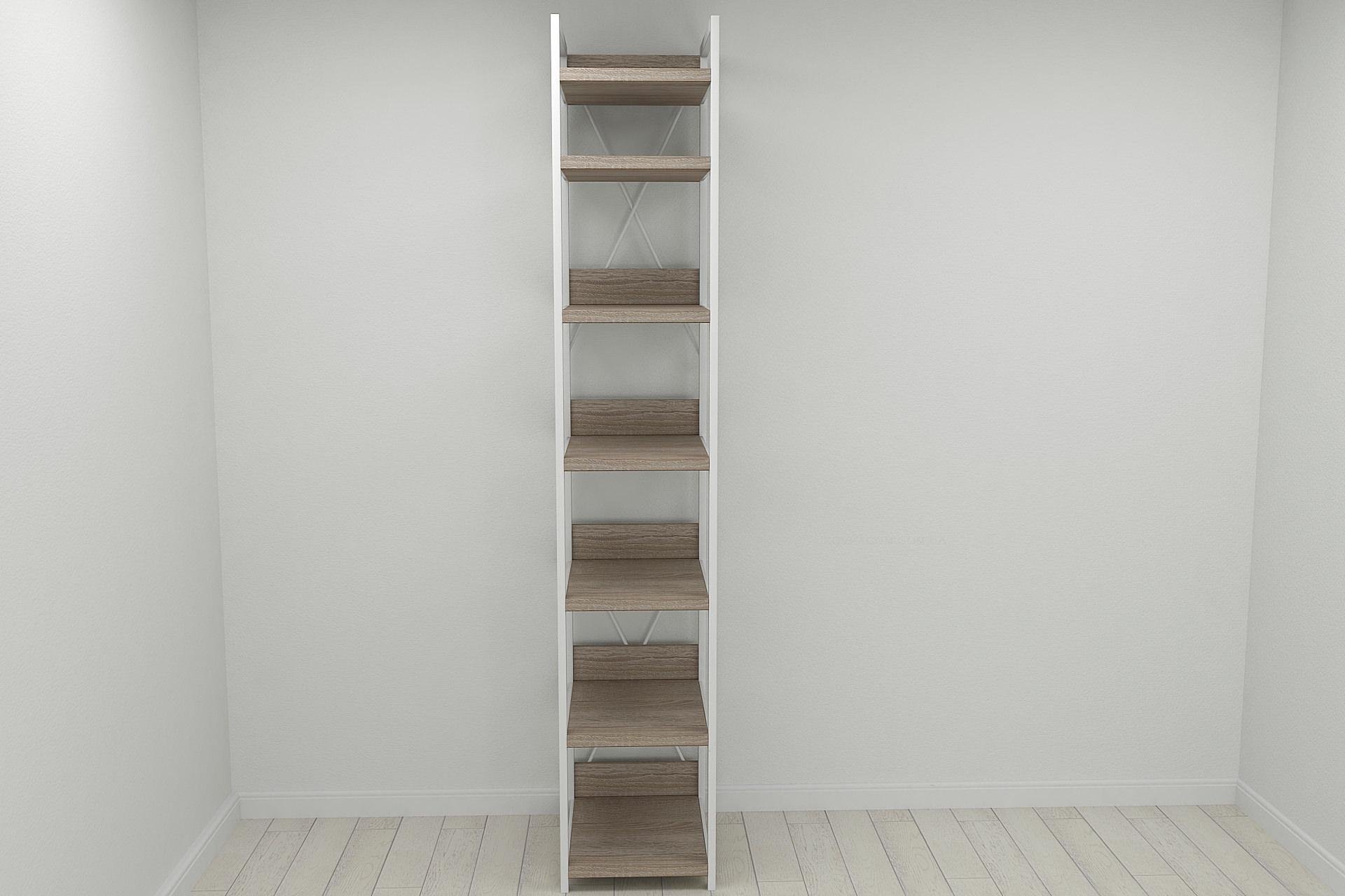 Шкаф гардероб уни секция 4 серии Конект Ferrum-decor 220x40x50 см металл Белый/ДСП Дуб Сонома Трюфель (SHG103) - фото 5