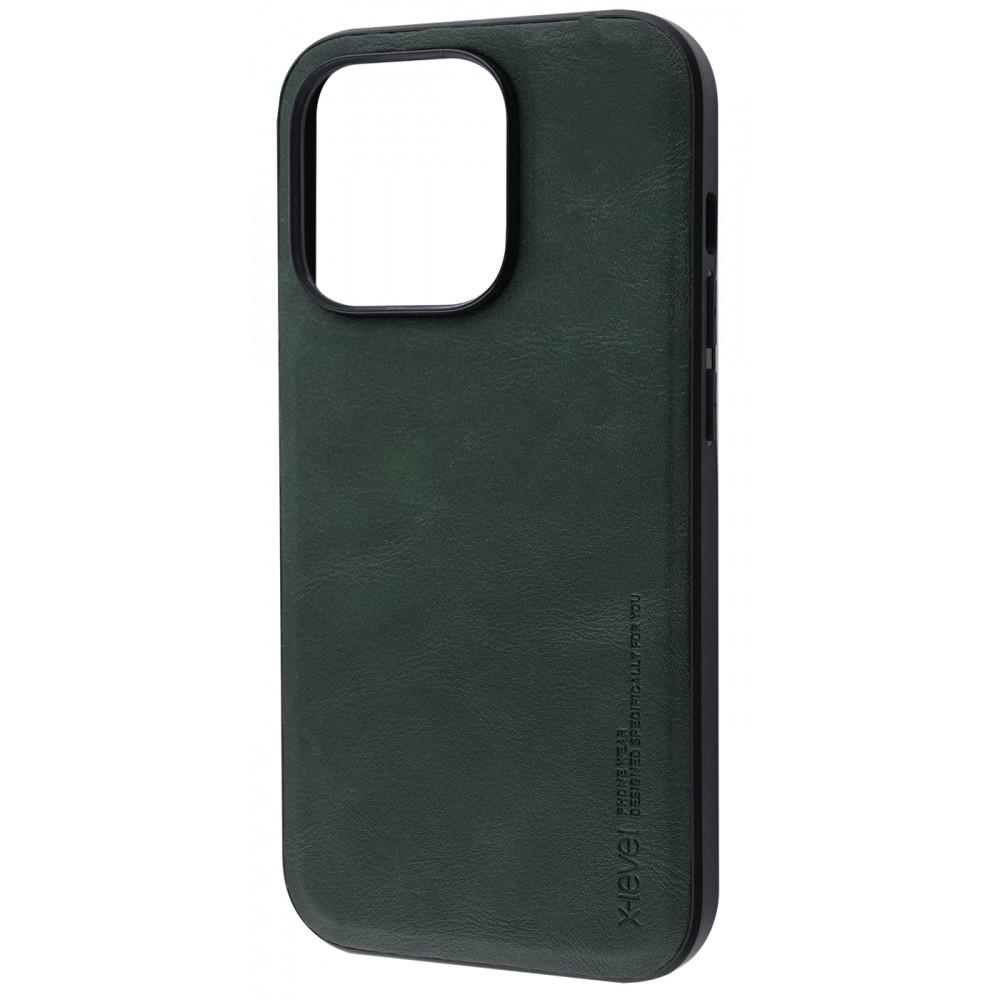 Чохол однотонний X-Level EARL III (TPU+PU) iPhone 14 dark green