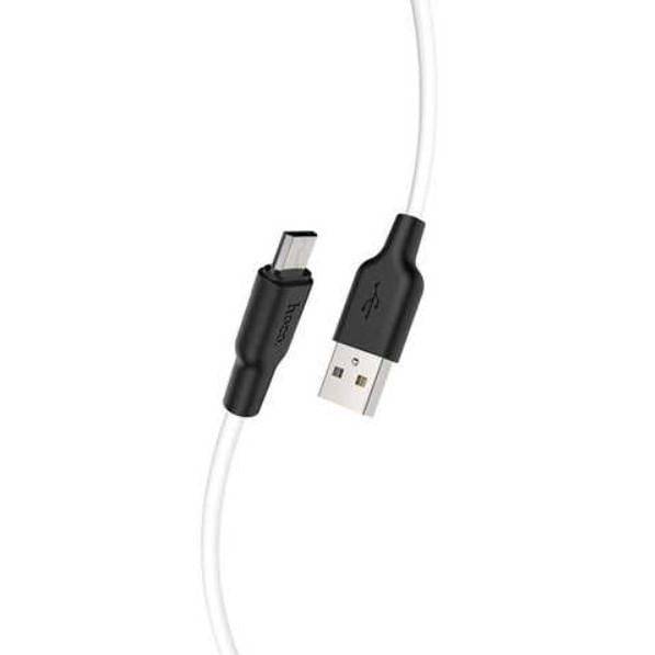 Кабель USB Hoco X21 Plus Silicone Micro 2m Black/white