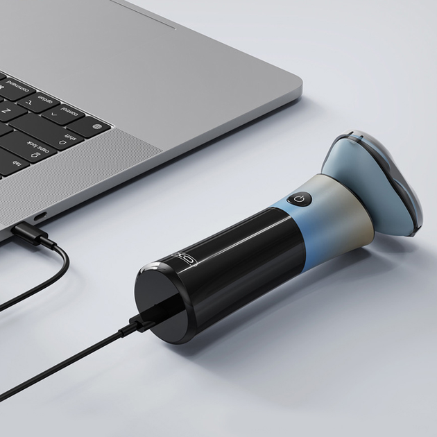 Електробритва Xo CF32 для голення портативна аккумуляторна IPX6 600 mAh LED-дисплей Синій (CF32) - фото 6