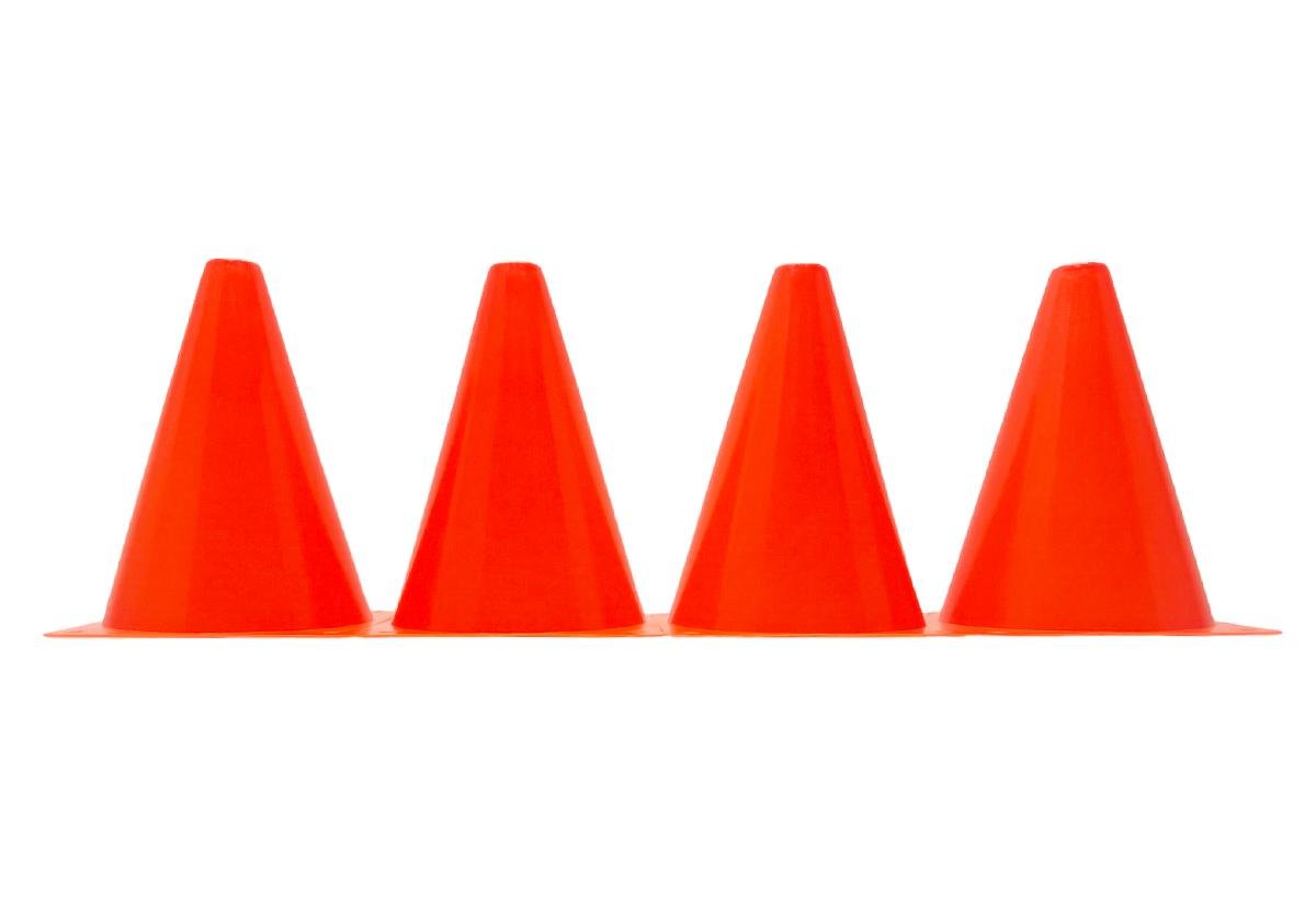 Набор конусы-фишки спортивные EasyFit 4 шт. 17 см Оранжевый (EF-16789-4OR)