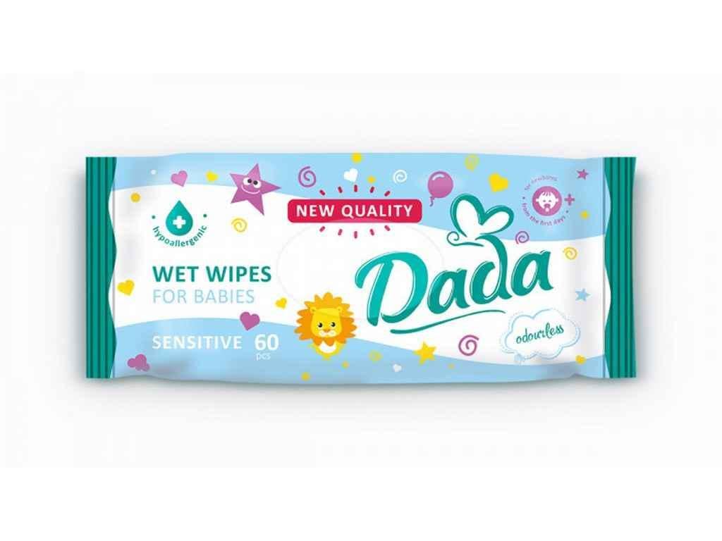 Вологі серветки Dada дитячі без запаху 60 шт. (637946)