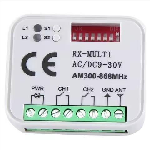 Контролер приймача RX-MULTI AC/DC 9-30 В 2 канали 300-868 МГц 433 МГц пульт дистанційного керування гаражними воротами (2794315787)