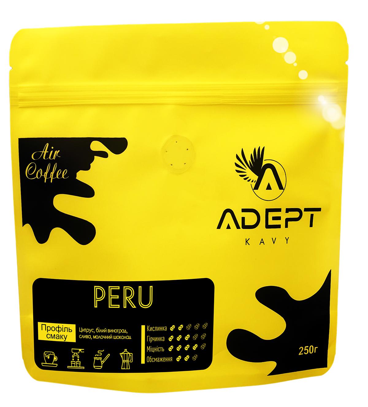 Кава мелена ADEPT KAVY арабіка Перу середня обсмажування 250 г (402319677)