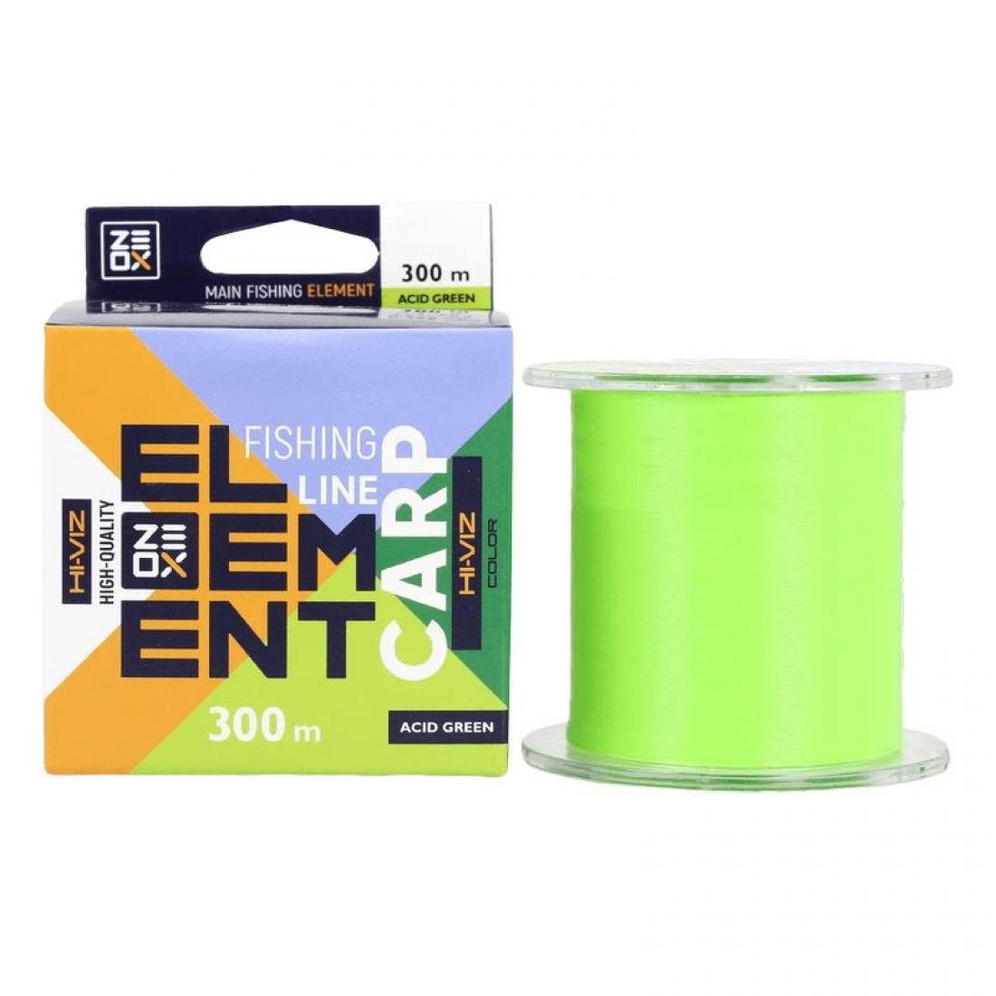 Леска Zeox Hi-Viz Element Carp 0,309 мм 300 м Acid Green (3KB5017)