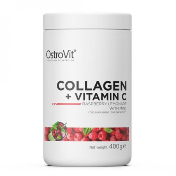 Хондропротектор (для спорта) OstroVit Collagen And Vitamin C 400 g /40 servings/ Raspberry Lemonade Mint