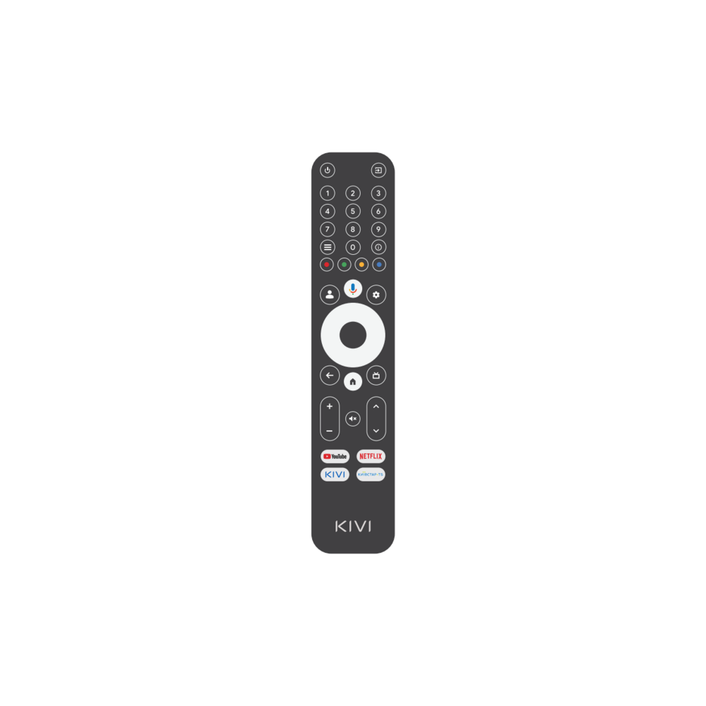 Пульт інфрачервоний Kivi RC-45 для Google TV з голосовим пошуком Bluetooth 2xААА Black (950203473)