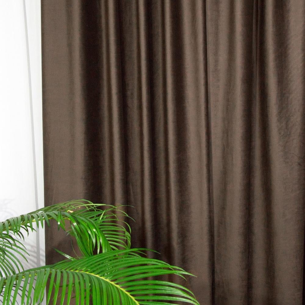 Ткань портьерная Бархат V-3 Черный шоколад (1485605600)