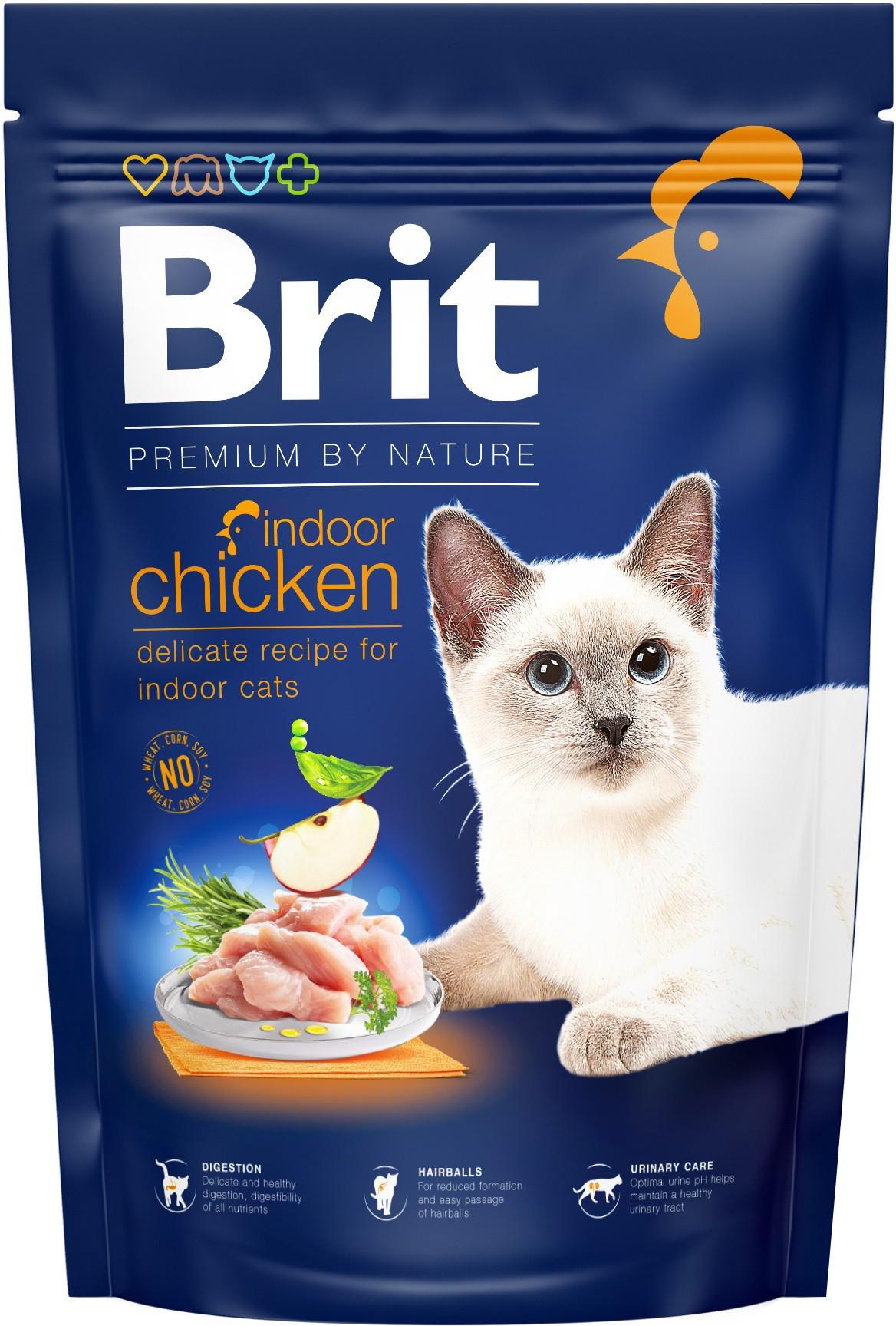 Сухой корм для кошек живущих в помещении Brit Premium by Nature Cat Indoor с курицей 1.5 кг (8595602553143)