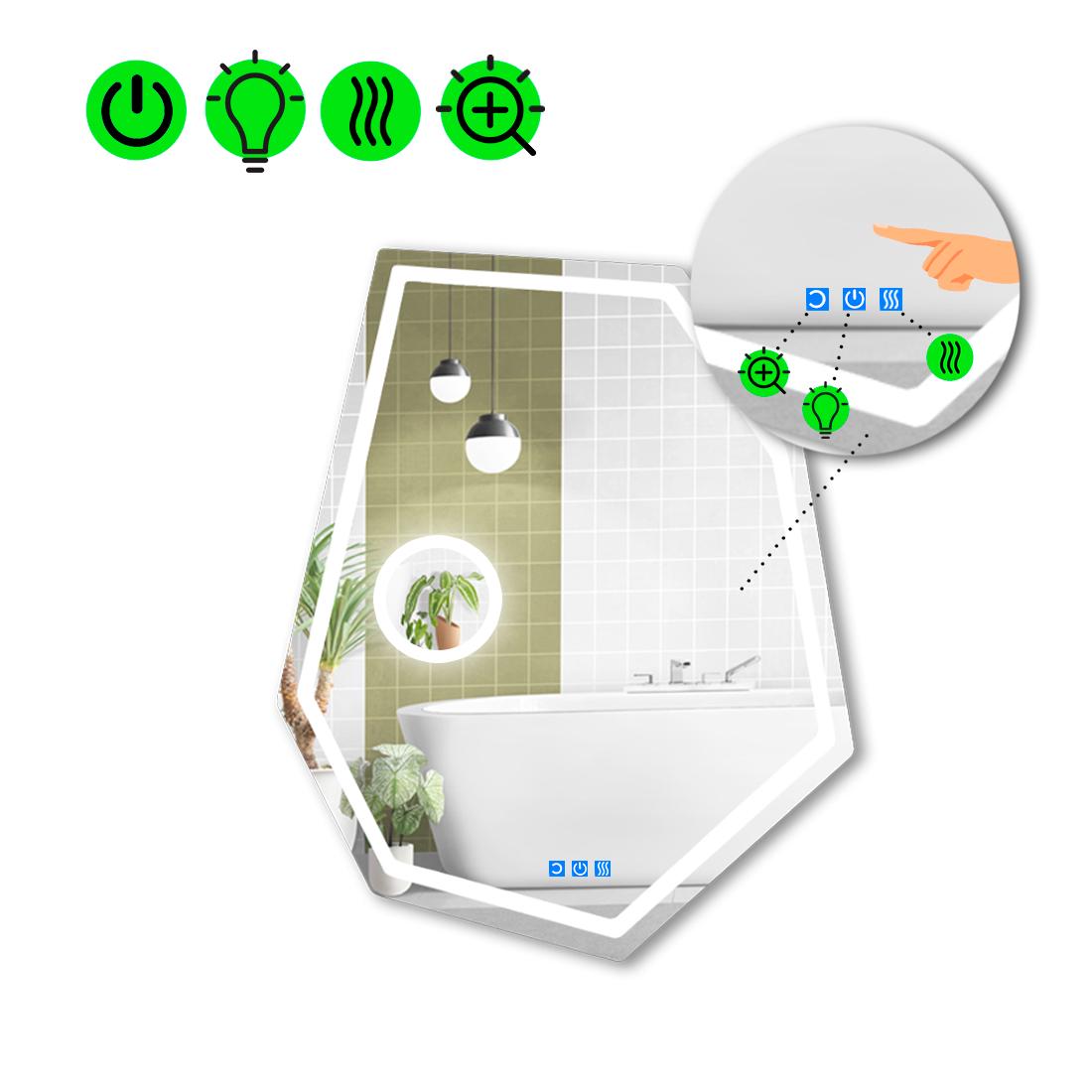 Зеркало с LED подсветкой Montagna 1 с тремя сенсорами 100x75 см (8736831)