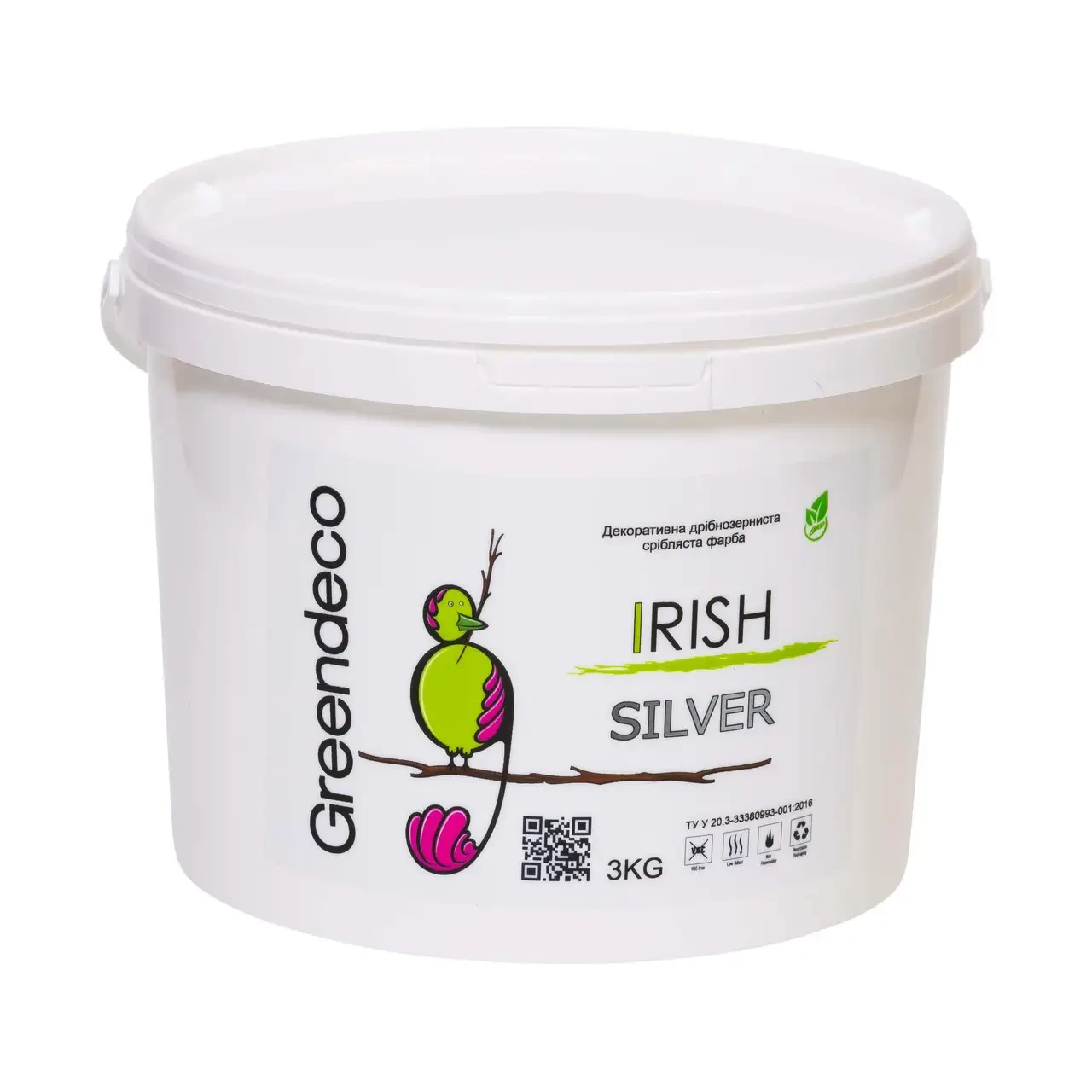 Фарба декоративна Greendeco Irish Silver 3 кг