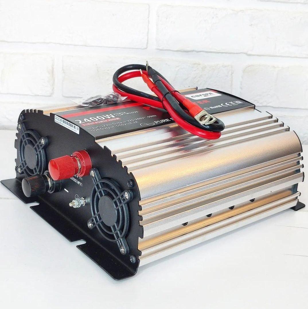 Інвертор Carspa 2400W 12v-220 v чиста синусоїда - фото 3 Інвертор Carspa 2400W 12v-220 v чиста синусоїда - фото 3