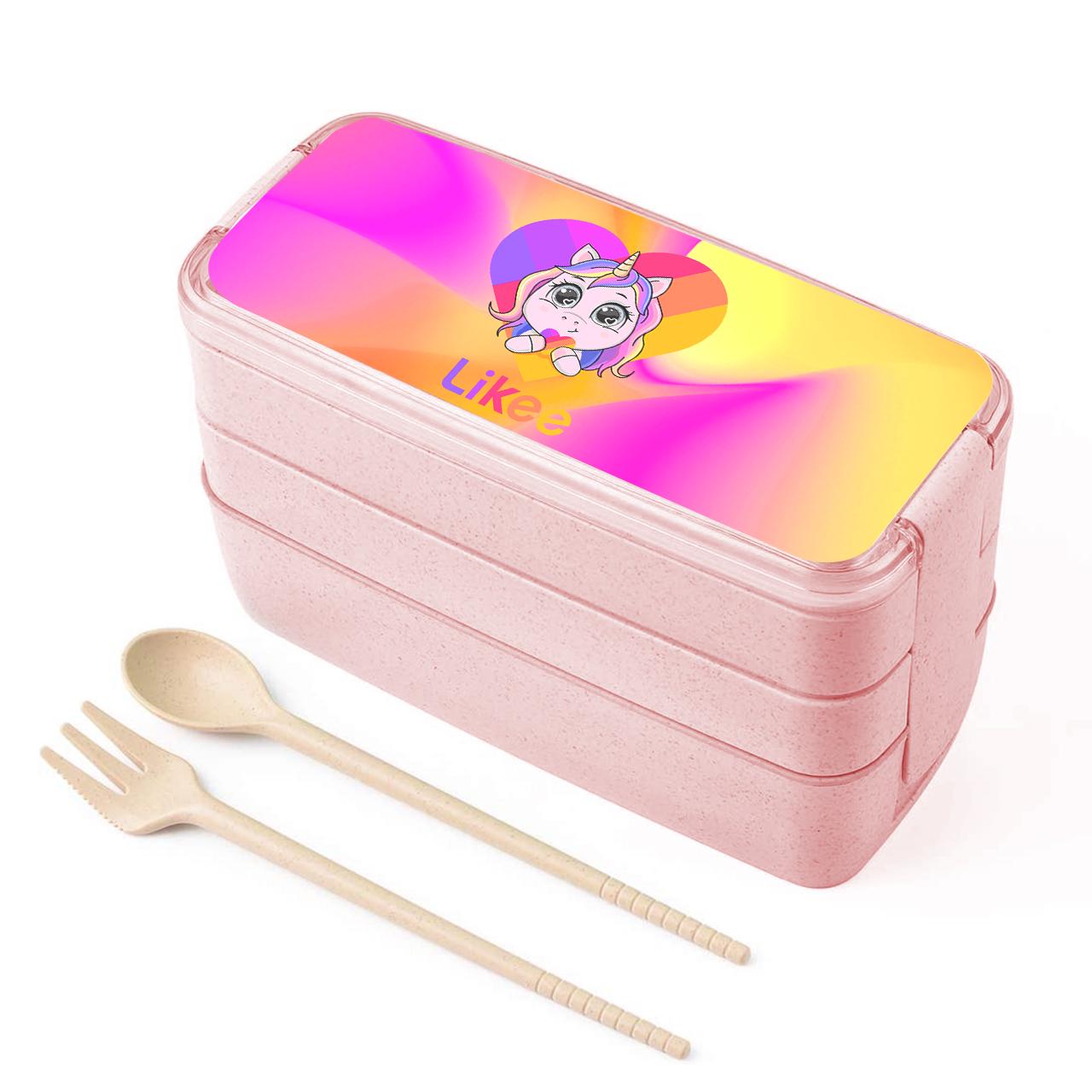 Ланч-бокс Likee Unicorn 900 мл с вилкой и ложкой Розовый (34713-1593-PK)