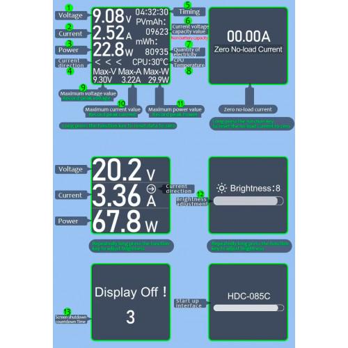 USB-тестер Hidance HDC-085C із OLED-дисплеєм і зарядними протоколами (8e357eb8) - фото 6