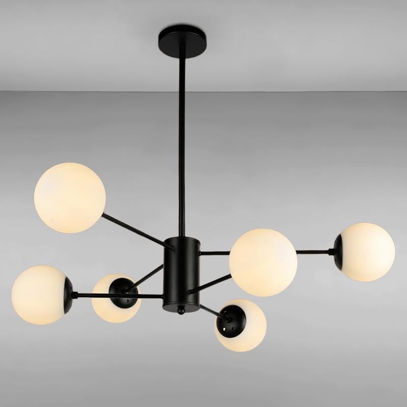 Люстра подвесная молекула Light House LS-14858-6 BK+WH на шесть ламп Черный