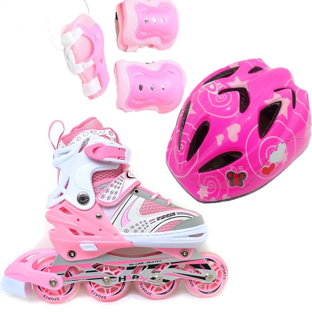 Ролики детские набор Happy Combo Disney Heart защита/шлем р. 34-38 Розовый (2T3007E)