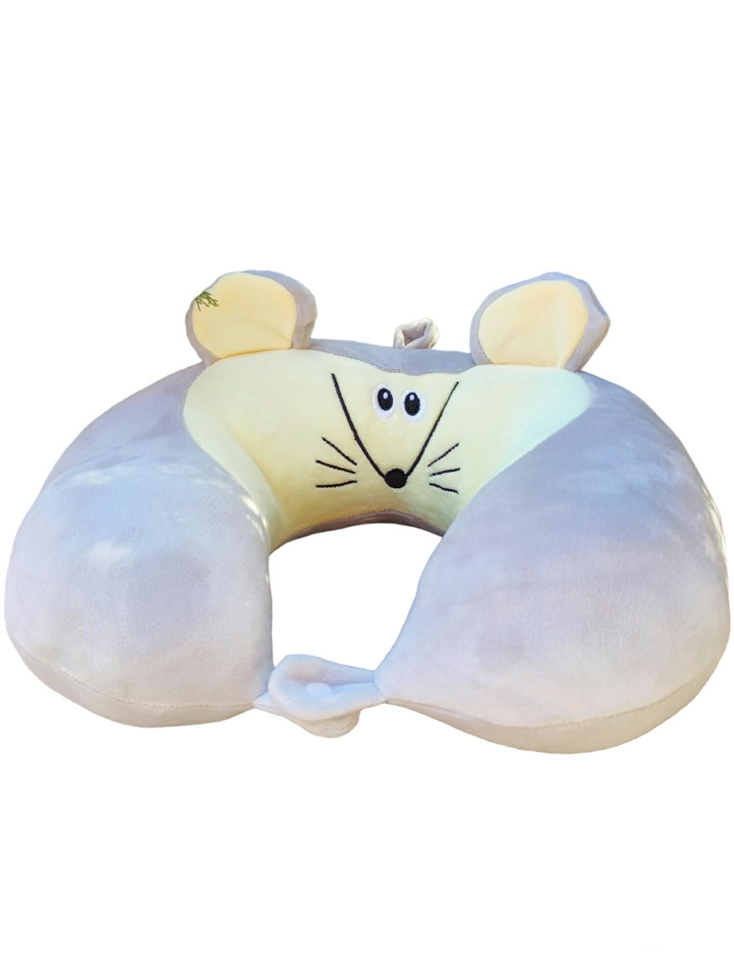 Подушка дорожня 34х29х12 см Сірий (2352)