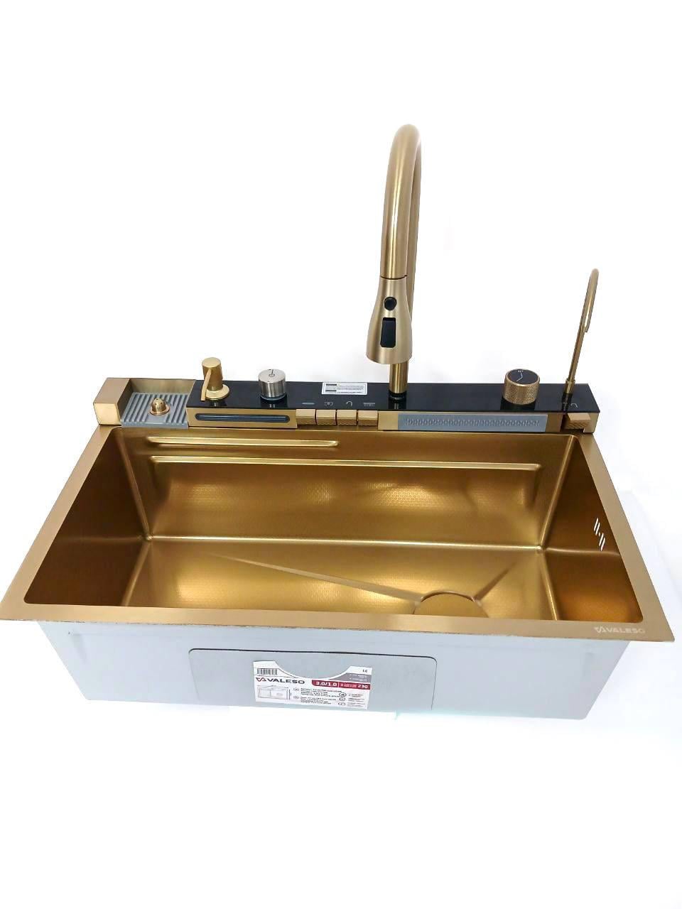 Мойка кухонная Valeso PVD Водопад Gold