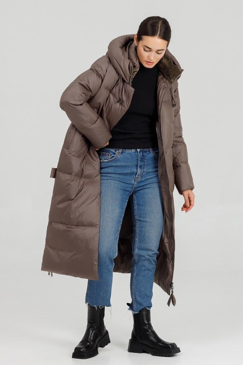 Пуховик жіночий ковдра oversize KRN р. 40 Капучіно (810q\40) - фото 3 Пуховик жіночий ковдра oversize KRN р. 40 Капучіно (810q\40) - фото 3