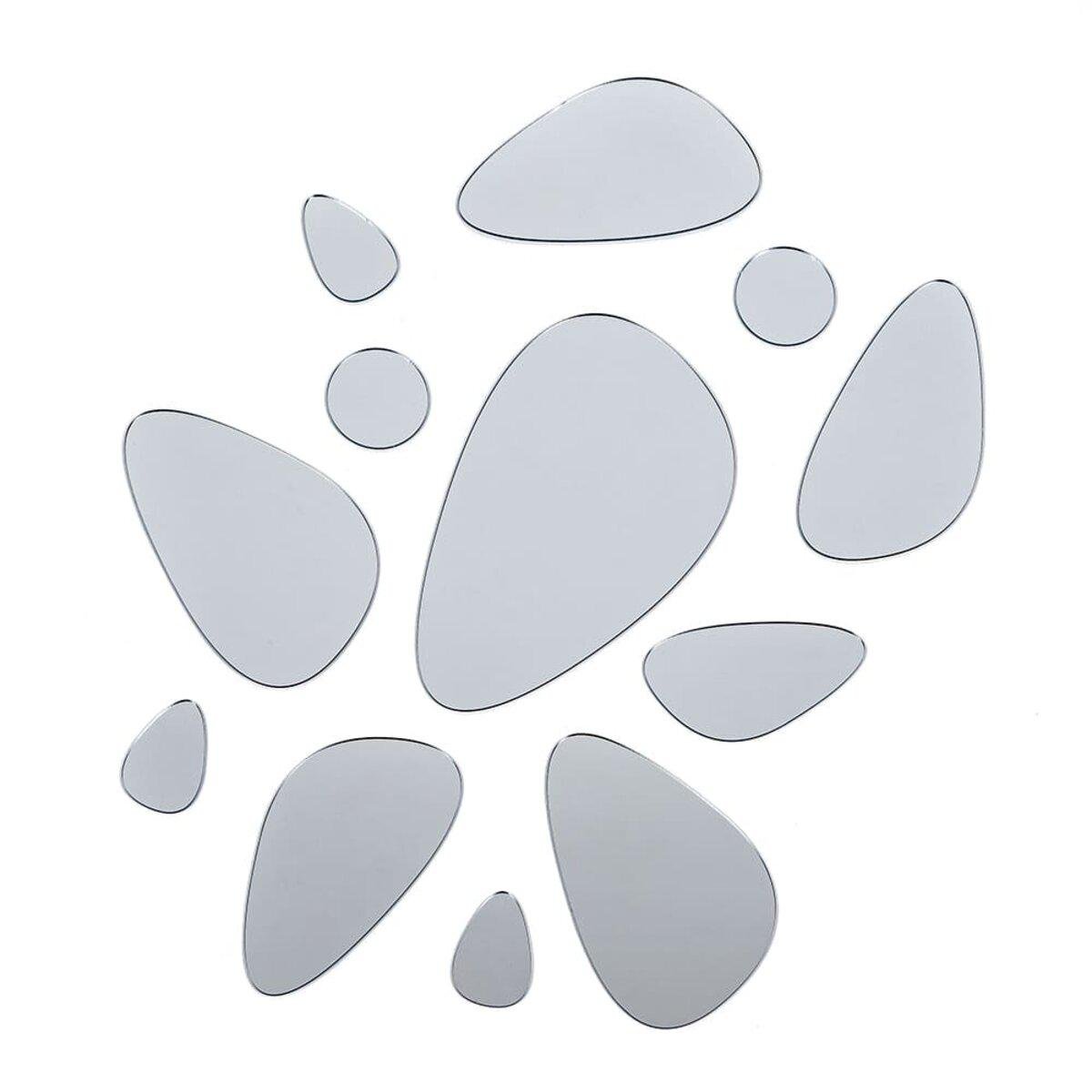 Декор зеркальный акриловый самоклеющийся камниСеребристый 12 шт. (SW-00002496)