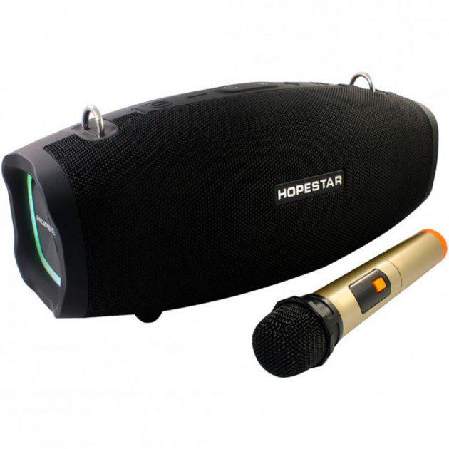 Портативная Bluetooth колонка HOPESTAR H1 Party с караоке микрофоном Черный