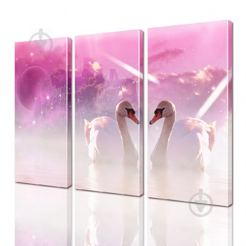 Модульная картина Лебеди ADJ0077 размер 95 х 120 см