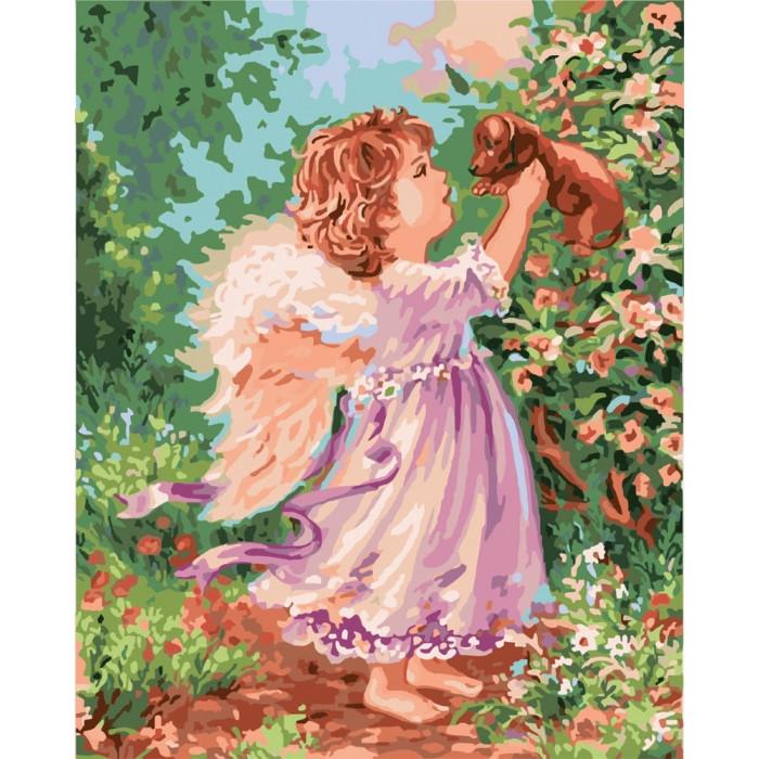 Картина по номерам Ідейка Ангел со щенком 40х50 см (KHO2314)