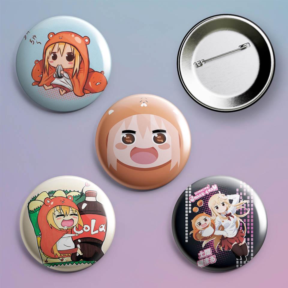 Значки на рюкзак с принтом аниме Двуличная сестренка Умару чан! Himouto! Umaru chan 4 шт. Значки на рюкзак с принтом аниме Двуличная сестренка Умару чан! Himouto! Umaru chan 4 шт.