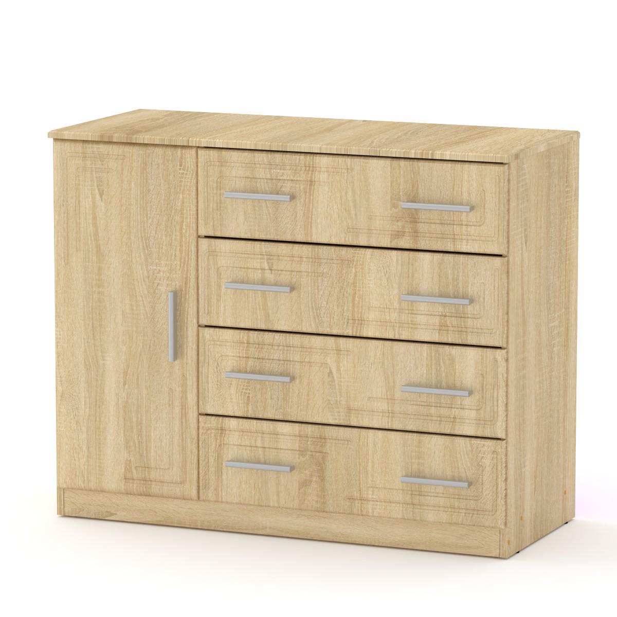 Комод для вещей Компанит 4+1Б МДФ дуб Сонома