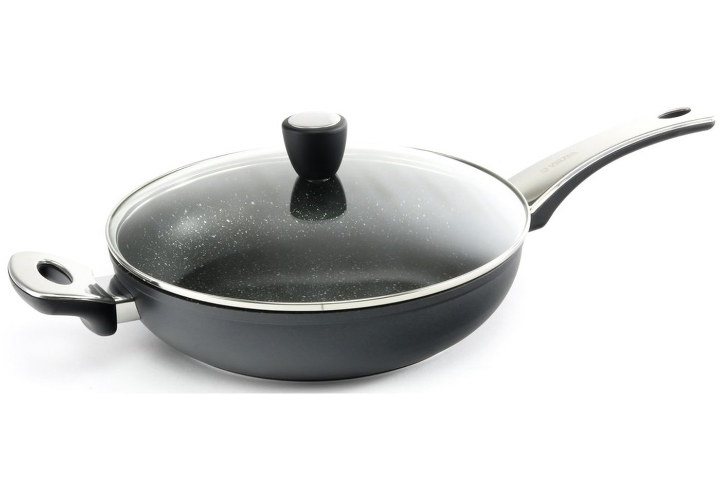 Сковорода с крышкой Vinzer 89436 Granite Induction Line 28 см (8172)