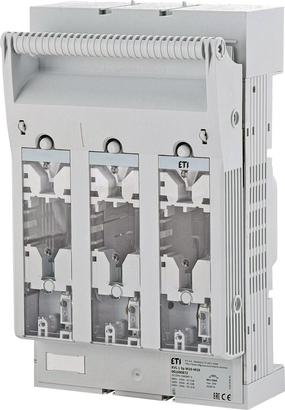 Разъединитель ETI KVL 1 3P 250A клеммы M10-M10 (1690872)
