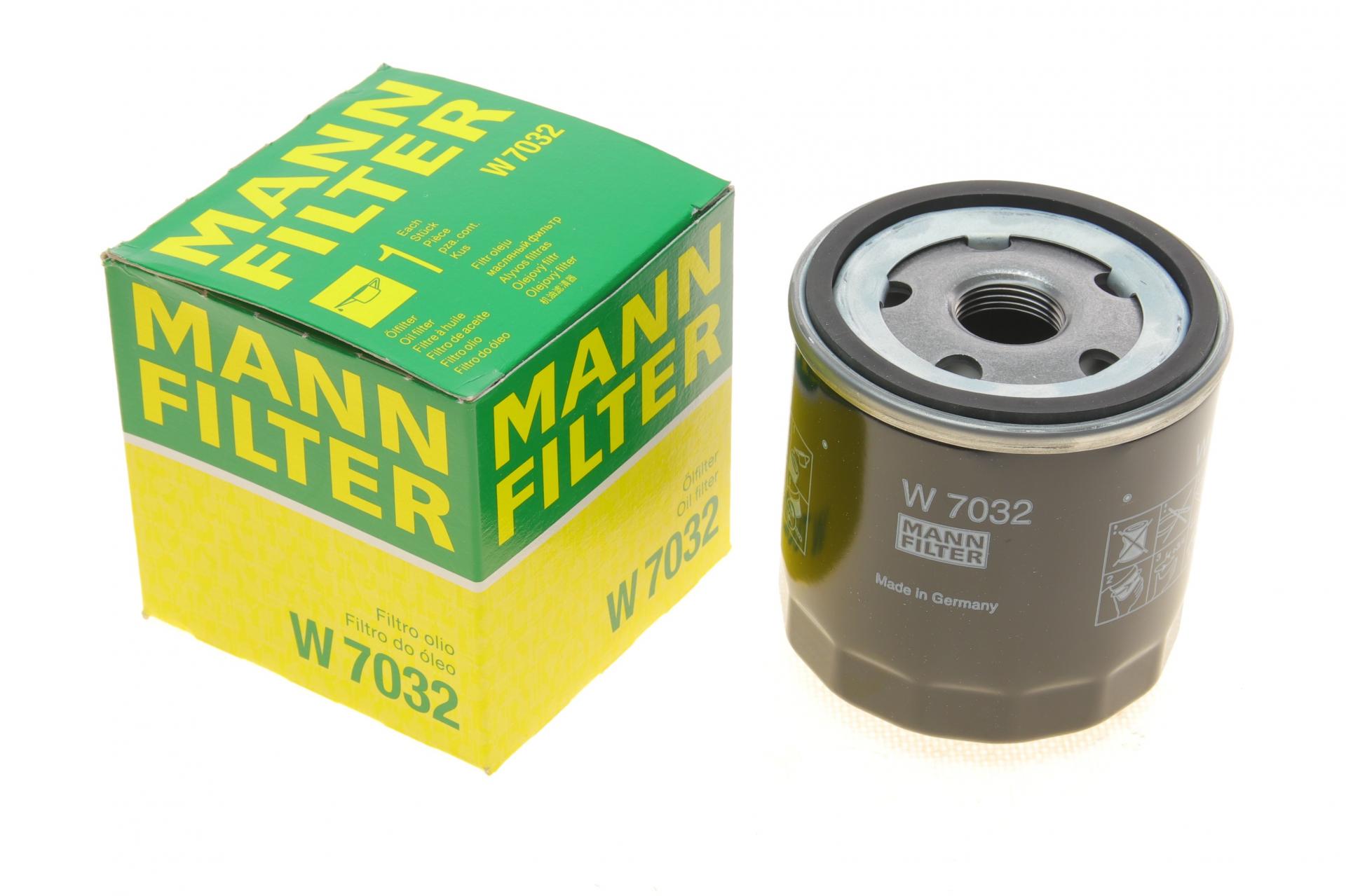 Фильтр масляный Mann-Filter для Renault Kangoo 1,5dCi 10- (W 7032)
