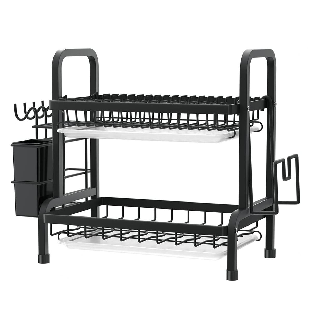 Сушилка для посуды Bawl Rack металлическая двухъярусная 42х39х23,5 см Черный (BR2)