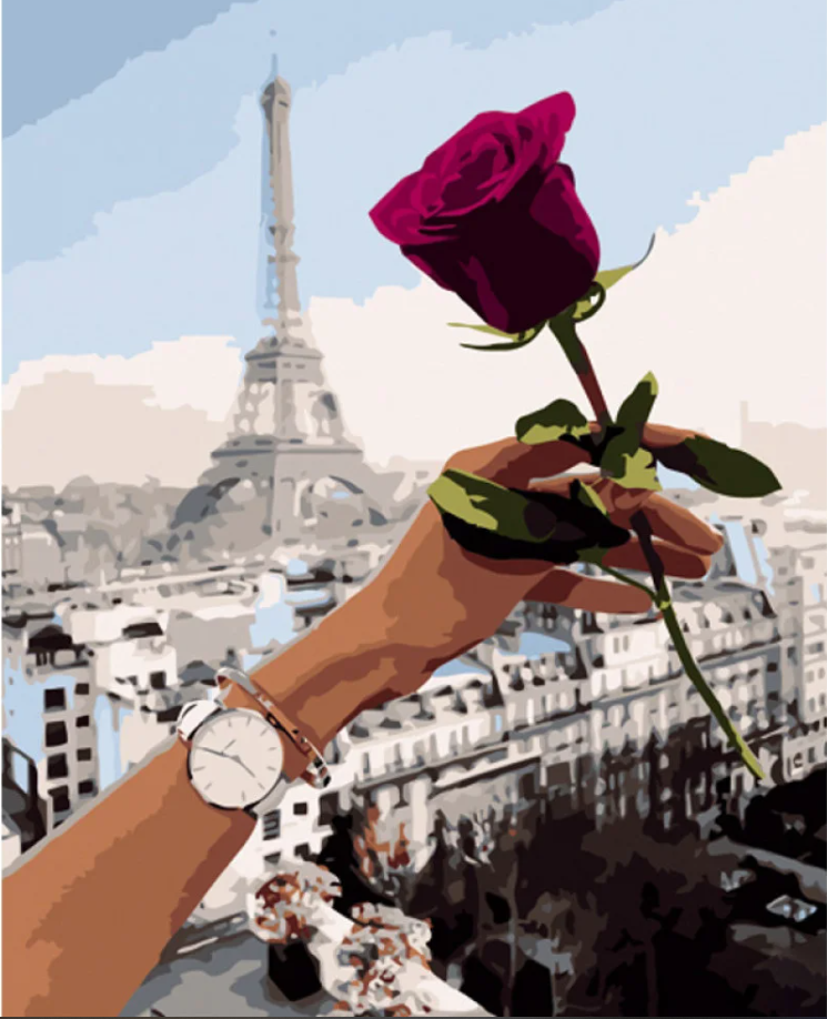 Картина по номерам Strateg Свидание в Париже 40х50 см (GS1147)