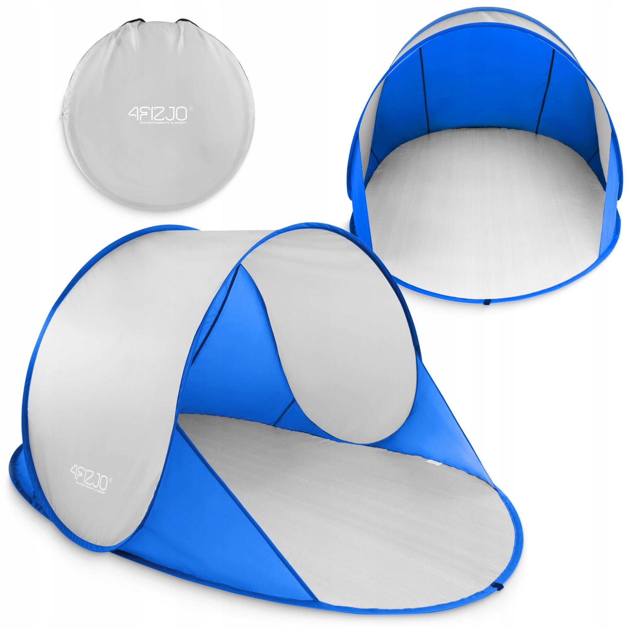 Палатка пляжная 4FIZJO Pop-Up 195 x 120 см самораскладывающаяся Blue/Grey (P-5905973405157)