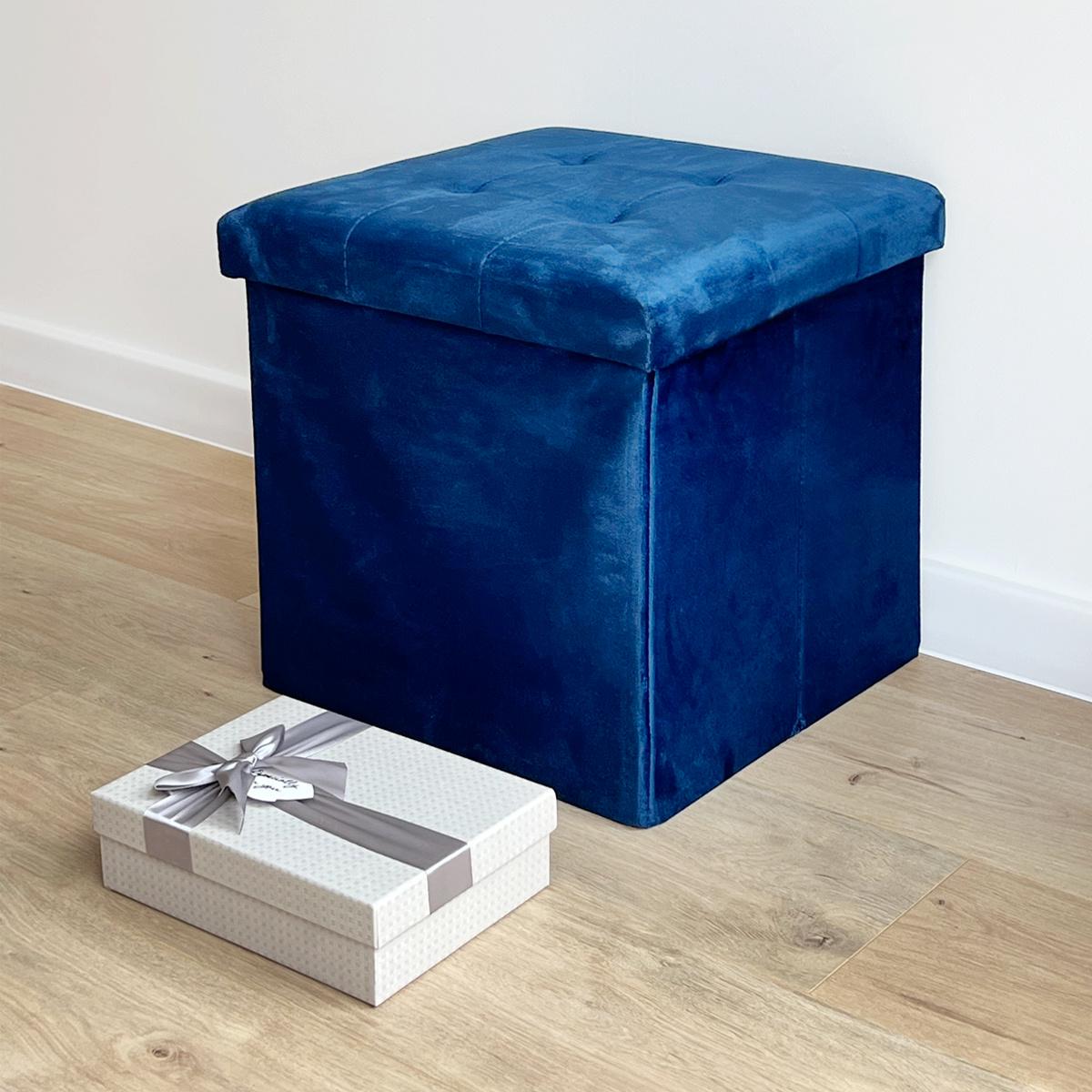 Пуф для хранения велюровый MVM TH-05 Синий (TH-05 BLUE) - фото 7 Пуф для хранения велюровый MVM TH-05 Синий (TH-05 BLUE) - фото 7