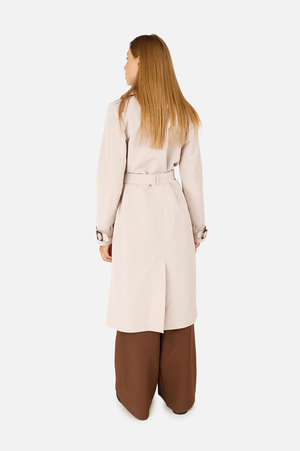 Плащ женский ЦБ-00258663 р. 48 Бежевый (28425566) - фото 4 Плащ женский ЦБ-00258663 р. 48 Бежевый (28425566) - фото 4