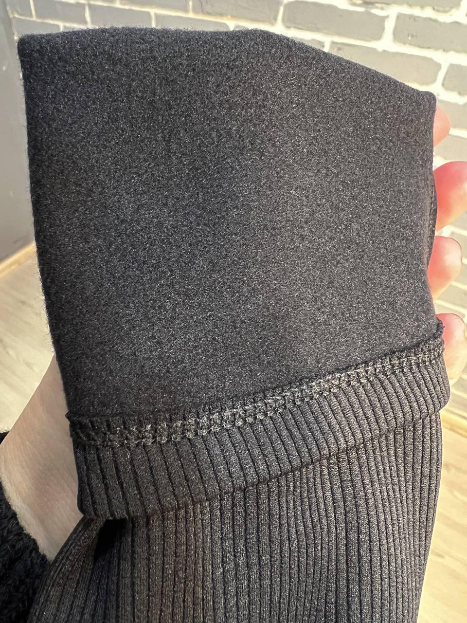 Лосины женские LADY HUREM 2395 рубчик широкий пояс утепленные 4XL Черный (1078) - фото 6