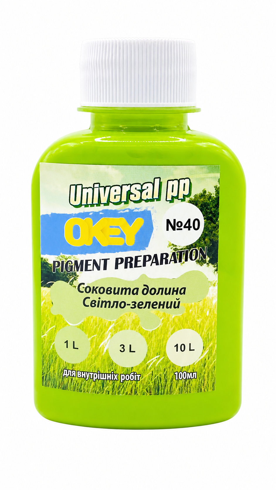 Паста колеровочная Okey Universal PP Светло-зеленый 40