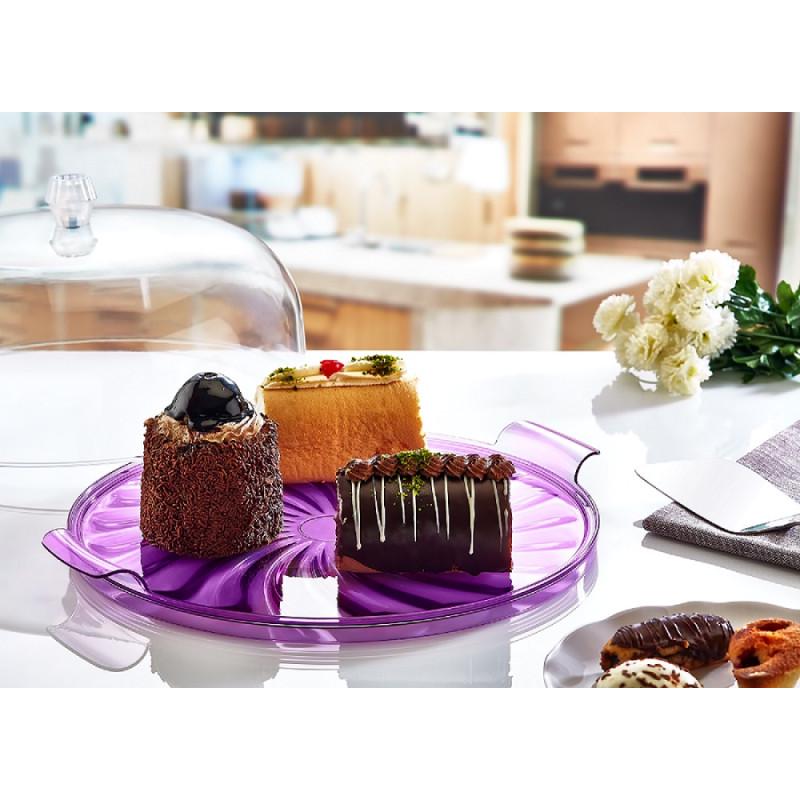 Тортовница Irak Plastik Кристалл 29 см и соковыжималка для лимона New 0,25 л Зеленый (53311) - фото 4 Тортовница Irak Plastik Кристалл 29 см и соковыжималка для лимона New 0,25 л Зеленый (53311) - фото 4