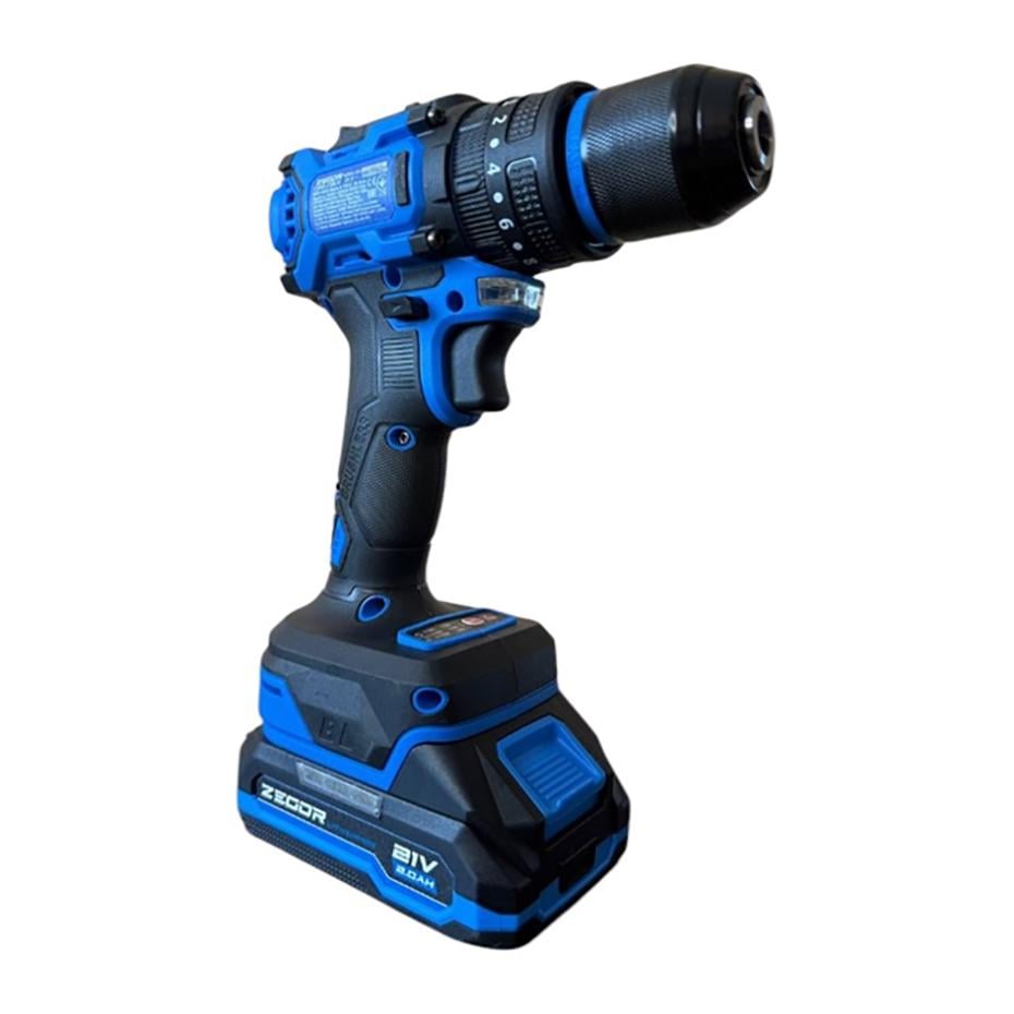 Шуруповерт ударний акумуляторний безщітковий Zegor CDAX-21BLH/21В/2 швидкості/2 батареї 21В 2Ач/реверс/підсвічування/кейс - фото 3