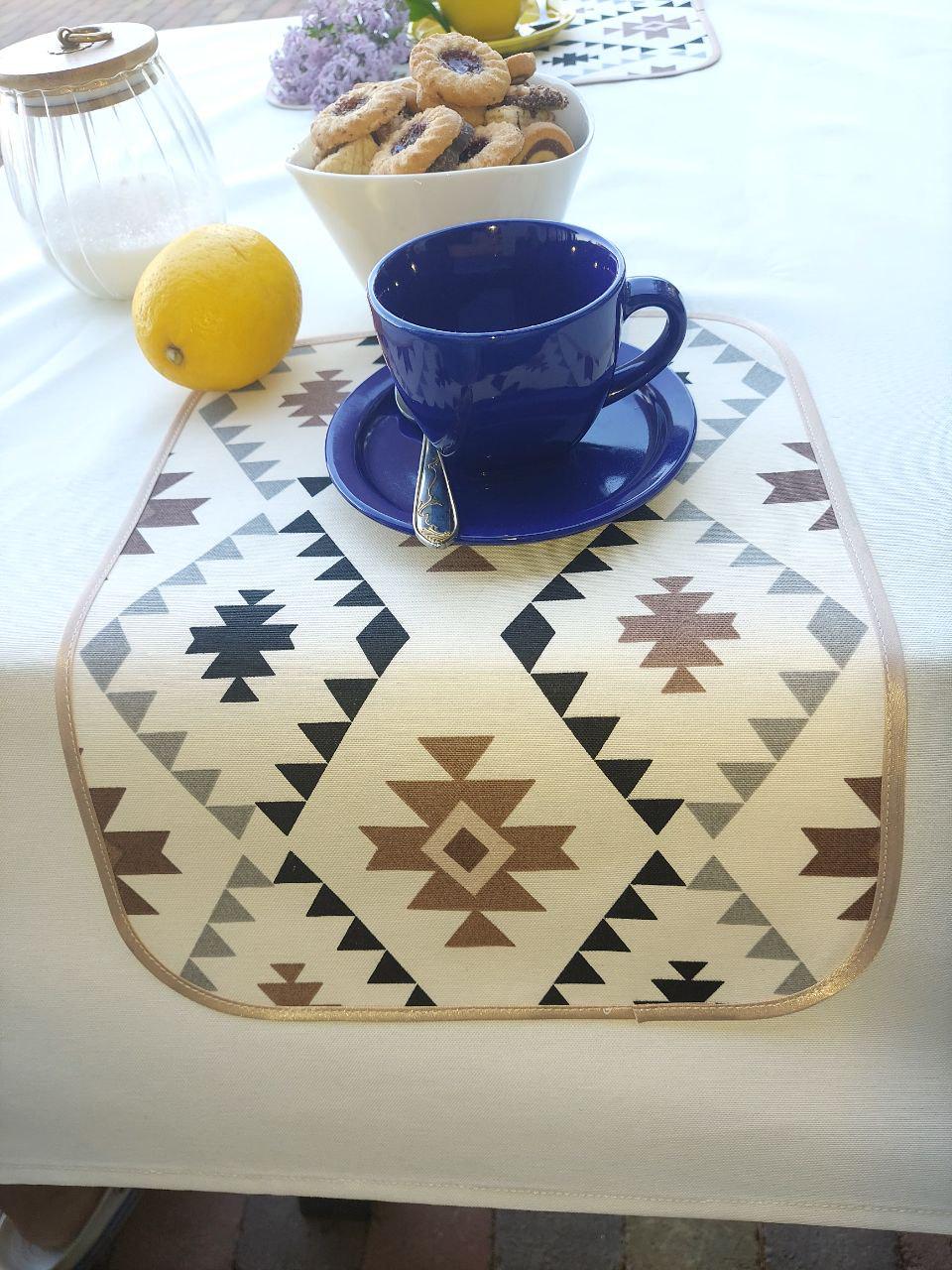 Салфетки водоотталкивающие Le masion de garny 29х38 см Геометрия/Молочный (14165205)