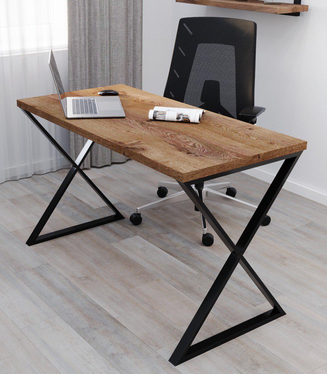 Стіл письмовий Loft Серія 15 металевий профіль 50х25 мм 1400х700х32 мм Аліканте темний (22000192)