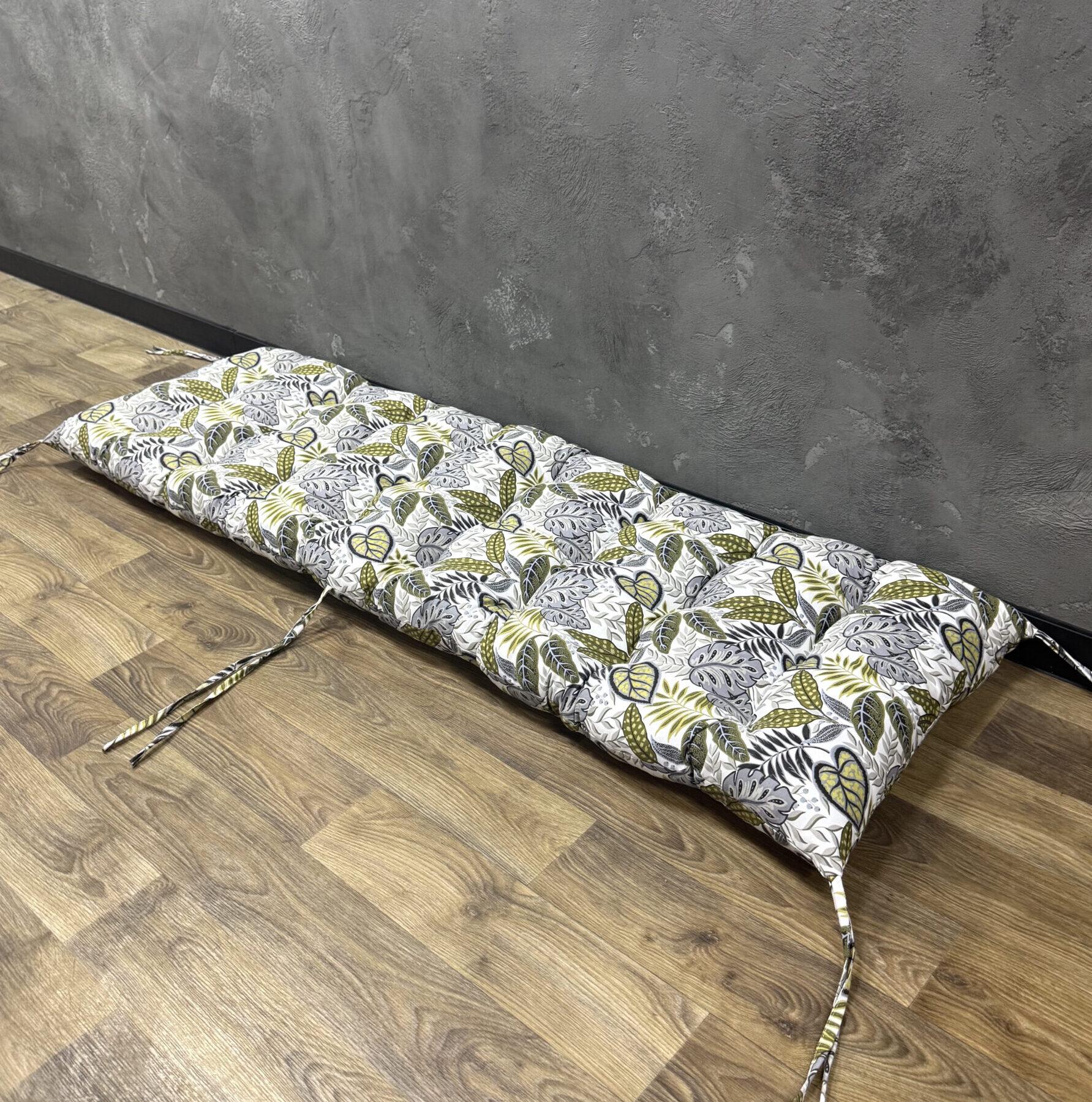 Подушка Comfort Home Monstera на подоконник/каркасы/поддоны/садовая мебель панама 100х50 см