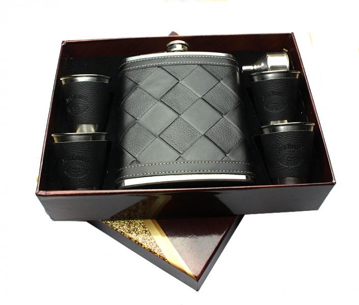 Подарочный набор для мужчин Jack Daniels с флягой и рюмками Черный (056557)