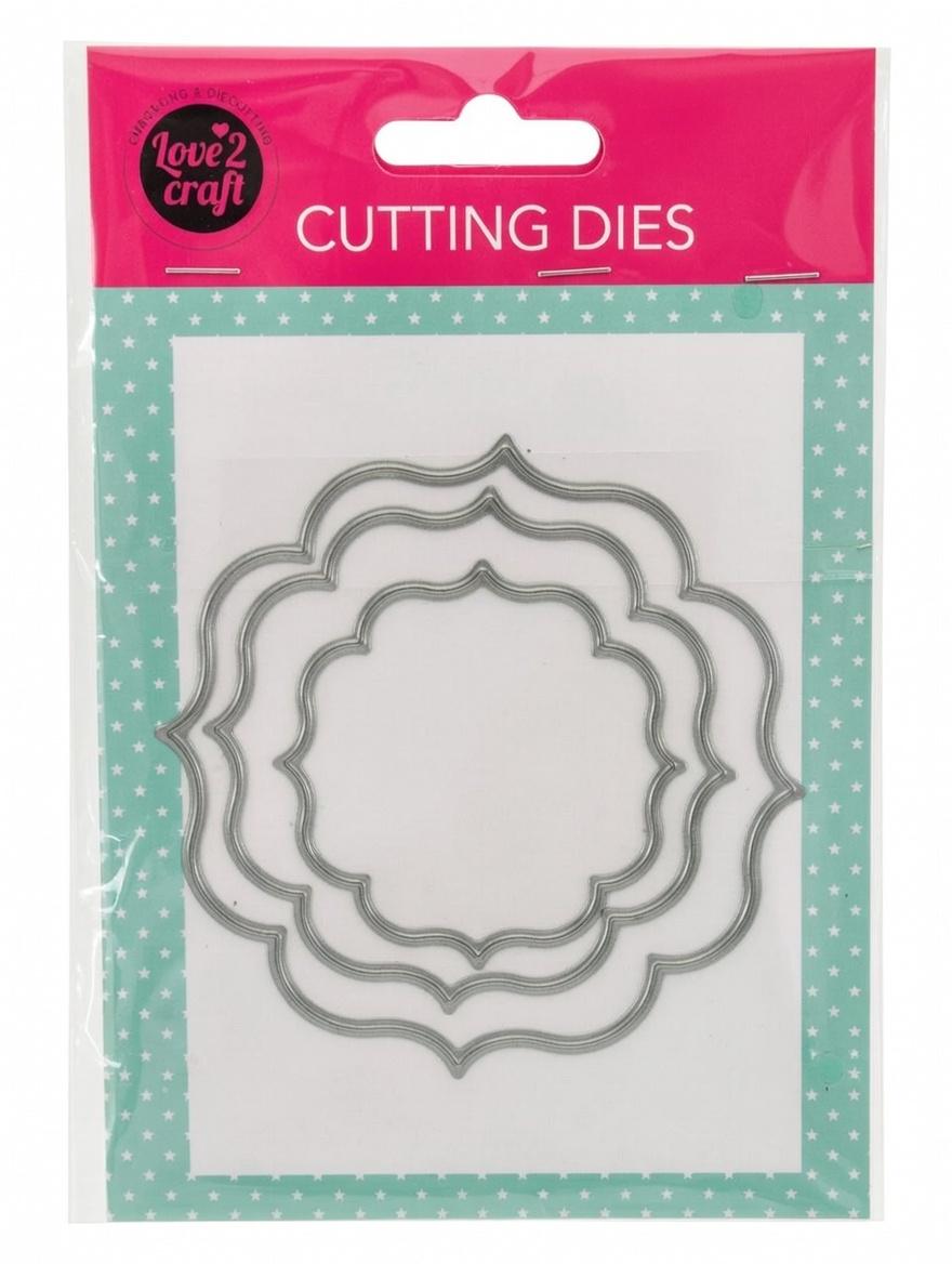 Набір вирубок Love2Craft CUTTING DIES вінтажна рамка-етикетка з хвилястим краєм для скрапбукінгу/кардмейкінгу та декору 3 шт. (500120)