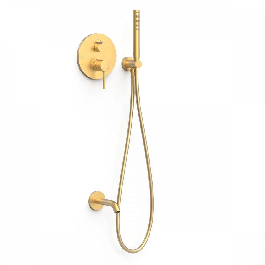 Душевая система Tres Study Exclusive с изливом и ручным душем Rapid-Box Золотой (26228006OM)