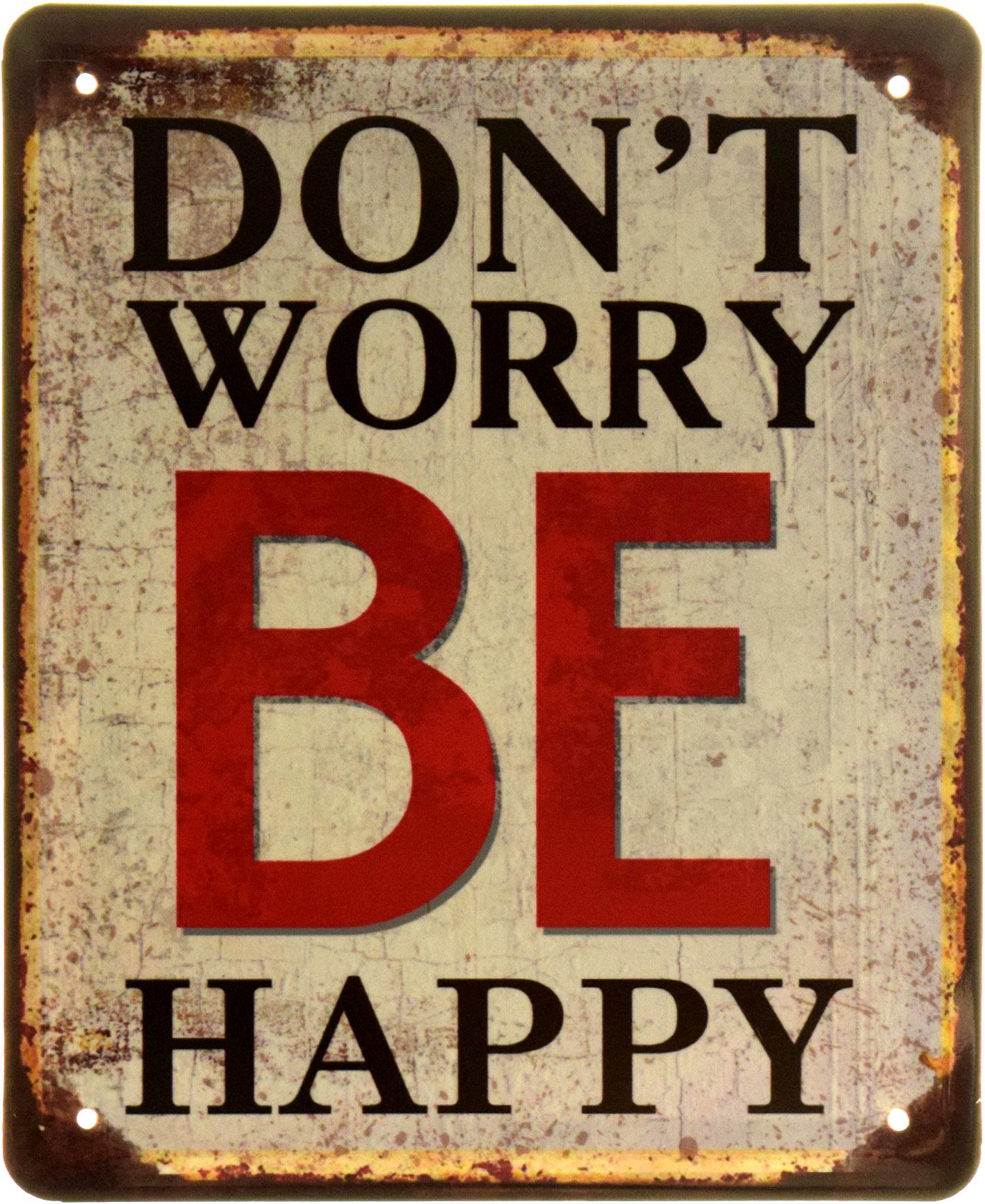 Табличка металева "Don't Worry Be Happy" 18x22 см (ms-103874)